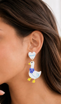 Silly Goose Earrings - Acrylic Drop Dangles