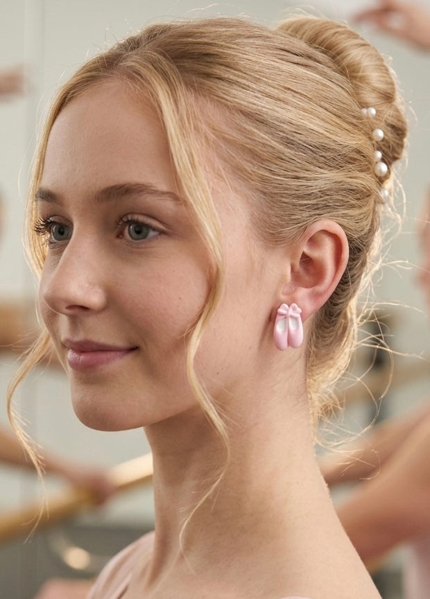 Ballerina Ballet Dancer Shoes Stud Earrings