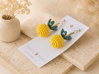 Pineapple Earrings - Novelty Beaded Fruit Dangles