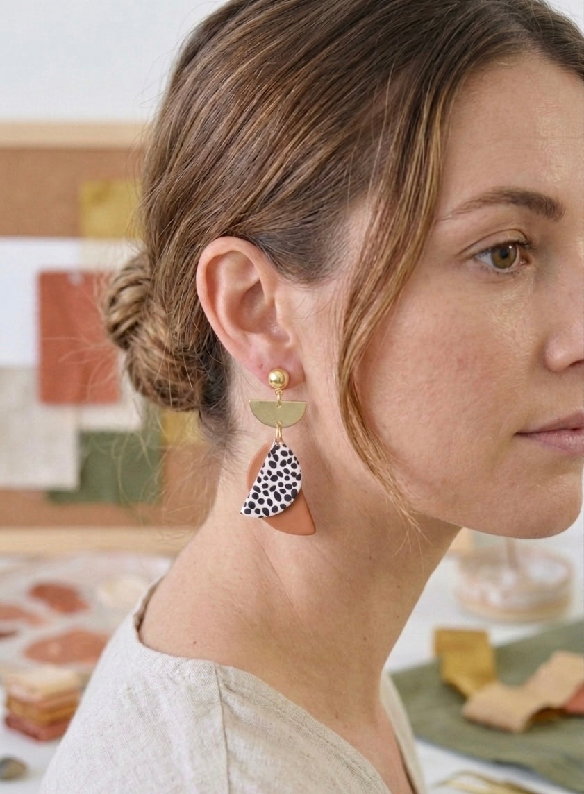 Clay Geometric Shapes and Patterns Drop Dangle Earrings