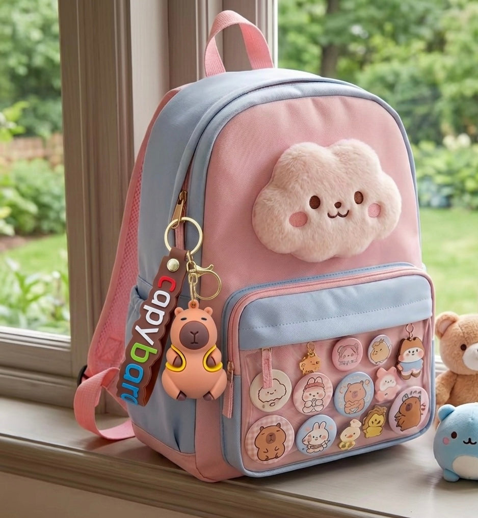 Capybara Backpack Keychain Keyring