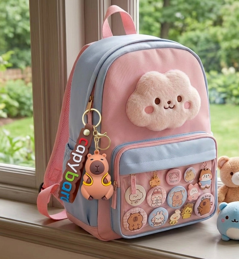 Capybara Backpack Keychain Keyring