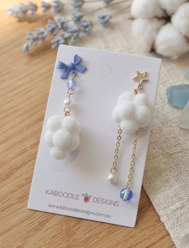 Cloud Lightning 3D Novelty Dangle Drop Earrings