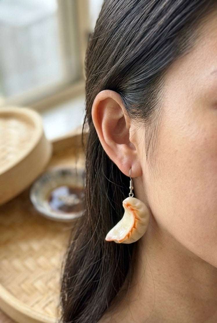 Dumpling Gyoza Yum Cha Dangle Earrings