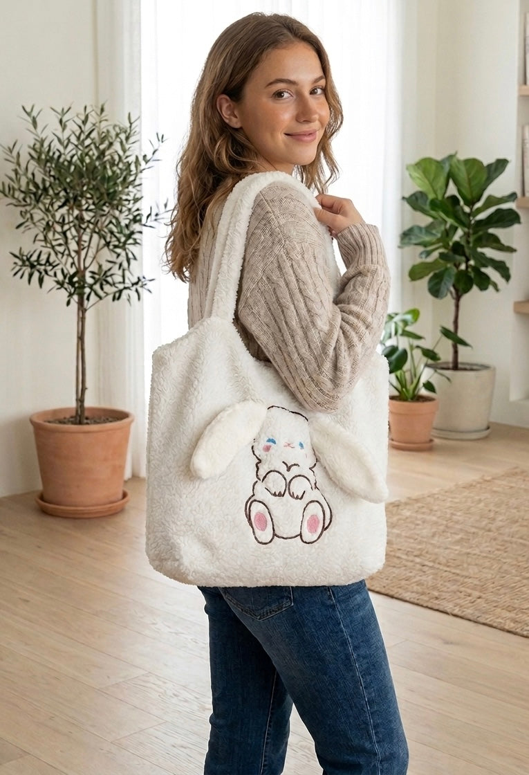 Bunny Rabbit Fluffy Tote Bag