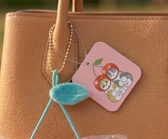 Mofusand Cat Cherry Plush Keychain Keyring