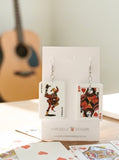 Joker and The Queen Playing Cards Novelty Dangle Drop Earrings