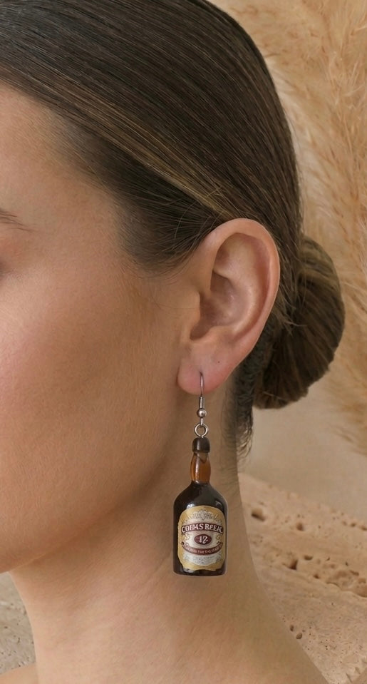Chivas Regal Alcohol Spirit Earrings - Novelty Fun Dangle Drops