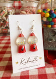 Miniature Novelty Candy Gumball Machine Dangle Earrings