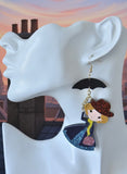 Acrylic Mary Poppins Drop Dangle Earrings