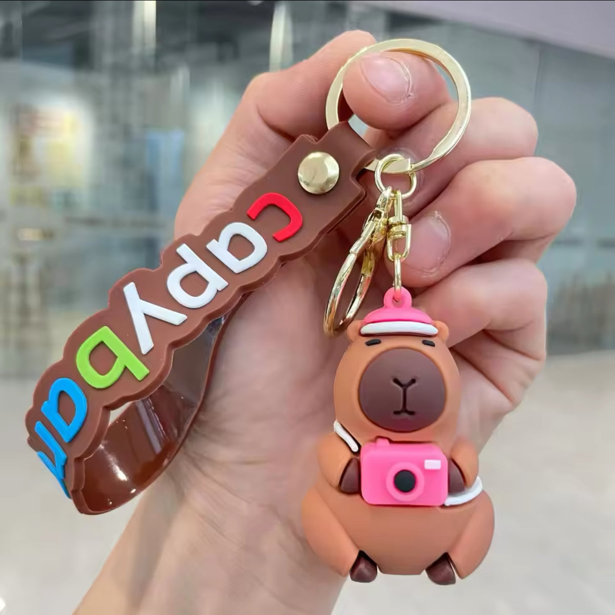 Capybara Camera Keychain Keyring