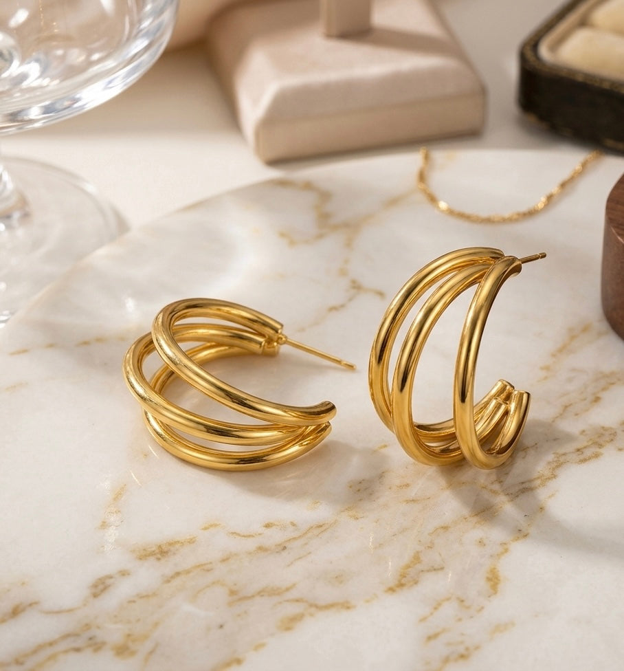 Stainless Steel 18k Hoop Earrings