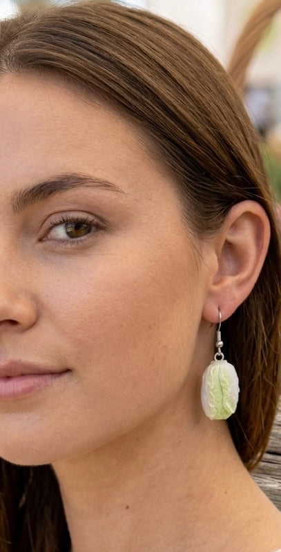Cabbage Wombok Novelty Vegetable Stud Earrings