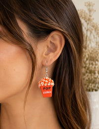 Popcorn Earrings - Movie Cinema Dangle Drops