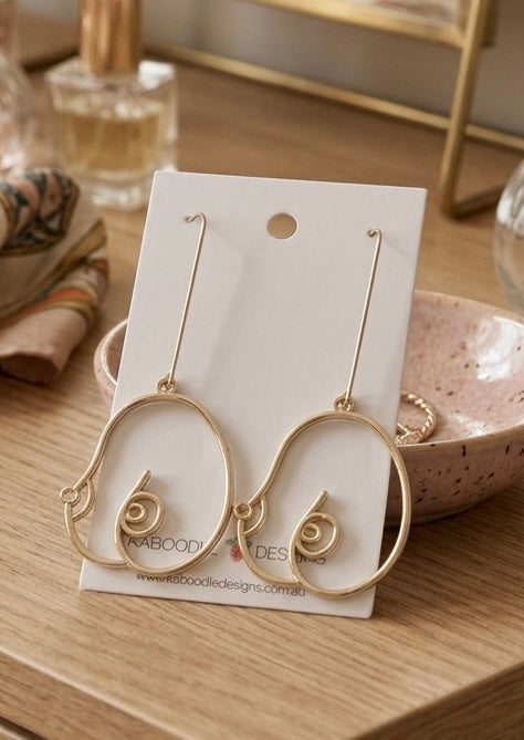 Cutout Breast Novelty Fun Drop  Stud Earrings