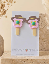 Bubble O Bill Ice Cream Earrings - Polymer Clay Stud