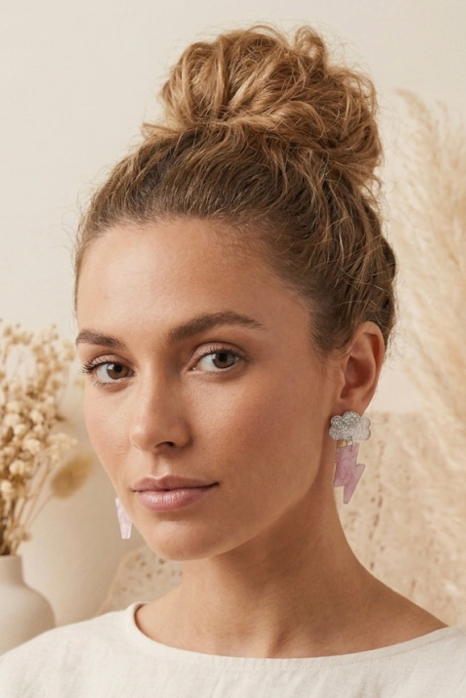 Cloud Lightning Earrings - Acrylic Glitter Dangle Drops
