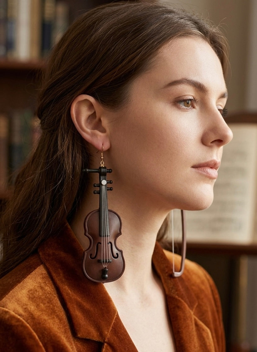 Cello Bow Music String Chamber Orchestra Dangle Earrings
