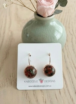 Handmade Round Clip Leverback Dangle Earrings