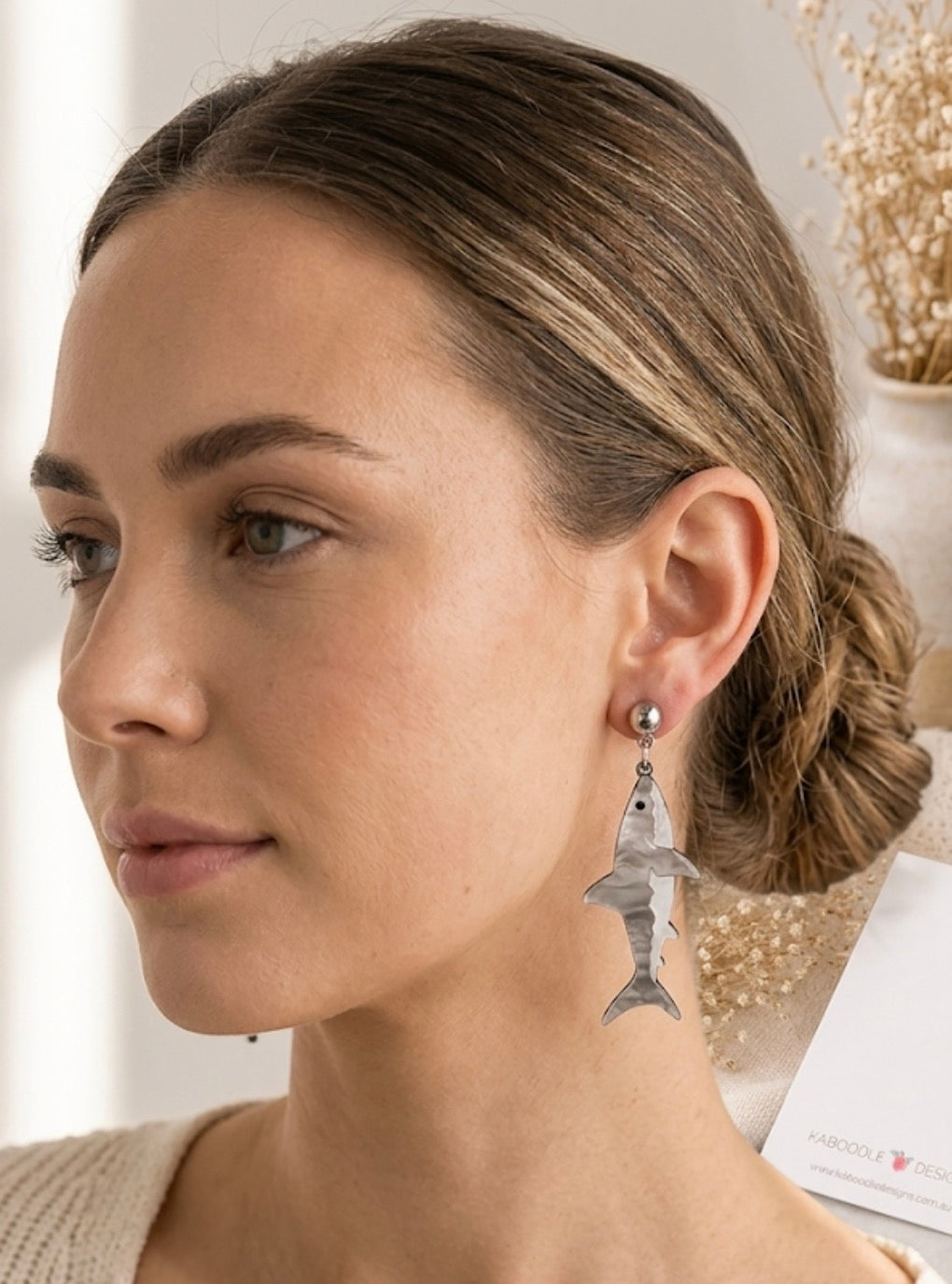 Shark Dangle Earrings - Novelty Ocean Fun Statement Earrings
