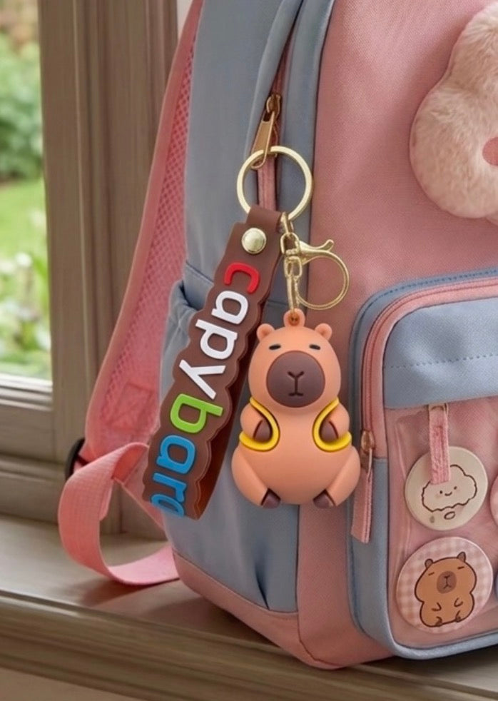 Capybara Backpack Keychain Keyring
