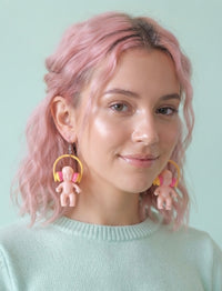 DJ Baby Doll Earrings - Headphone Drop Dangles