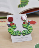 Acrylic Caterpillar Glitter Drop Dangle Earrings