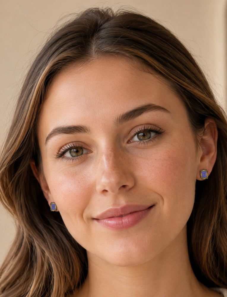 Friends Apartment Door Earrings - New York Picture Frame Enamel Studs