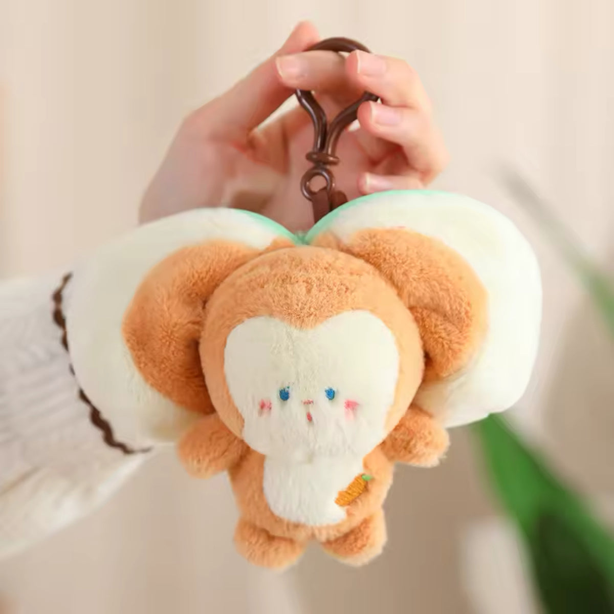 Surprise Monkey Pouch Plush Handbag Keychain Keyring