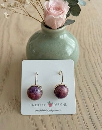 Handmade Round Clip Leverback Dangle Earrings