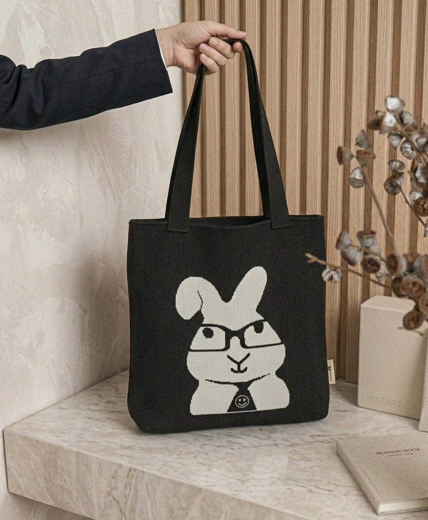 Bunny Rabbit Knit Tote Bag