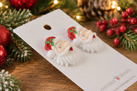 Santa Claus Earrings - Novelty Christmas Resin Studs