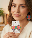 Acrylic Hot Air Balloon Up Up and Away Explorer Drop Earrings