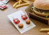 Takeaway Fast food French Fries Burger Hamburger Drop Dangle Earrings
