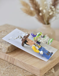 Buzz Lightyear and Woody Earrings - Toy Story Novelty Dangle Drops