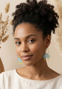 Cloud Lightning Earrings - Hoop Drop Dangles