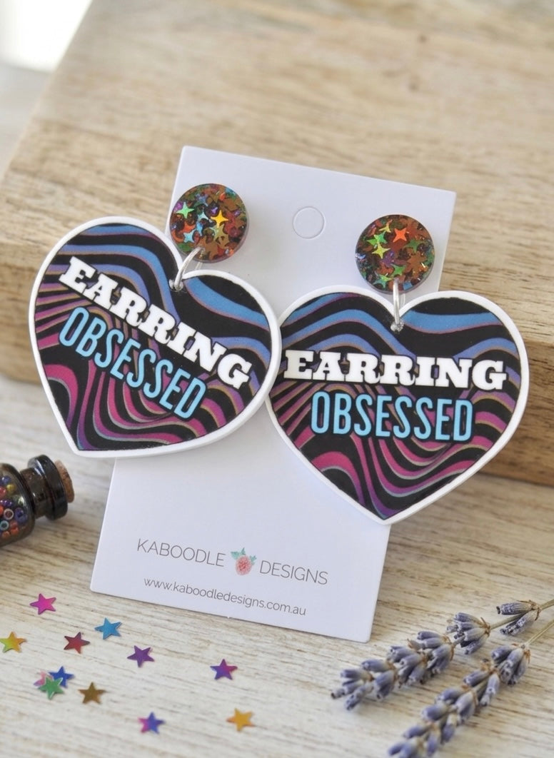 Acrylic Earrings Obsessed Lover Earrings Dangle Earrings