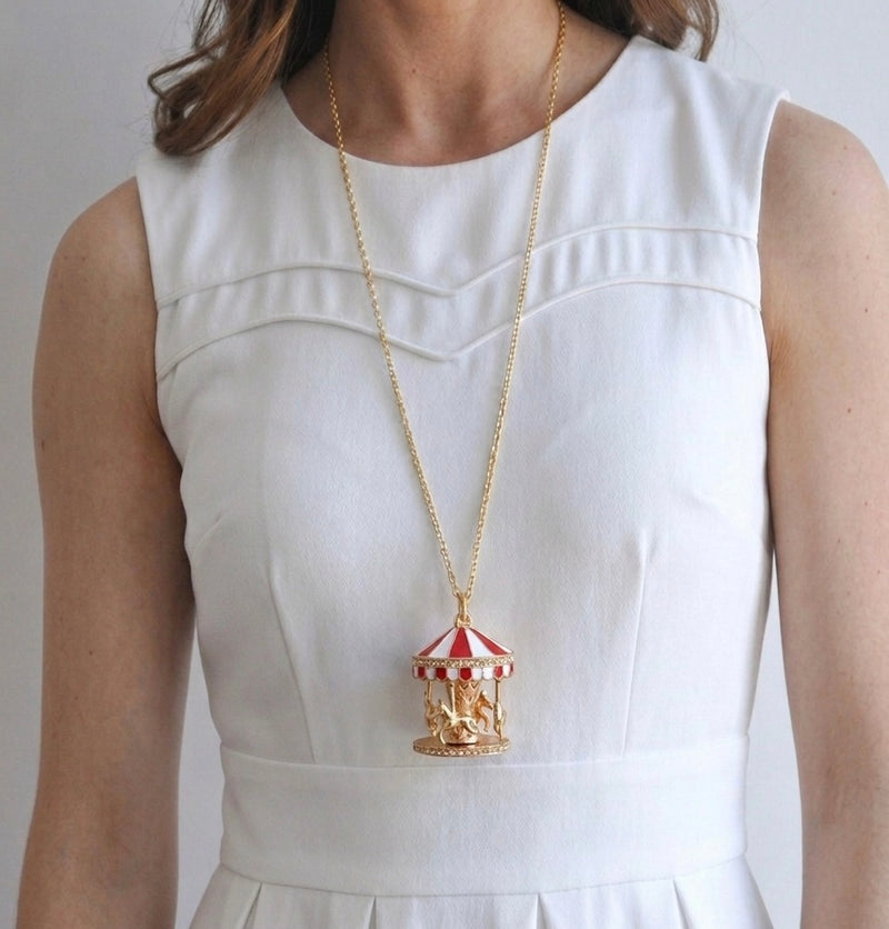 Carousel Merry Go Round Large Kitsch Novelty Necklace