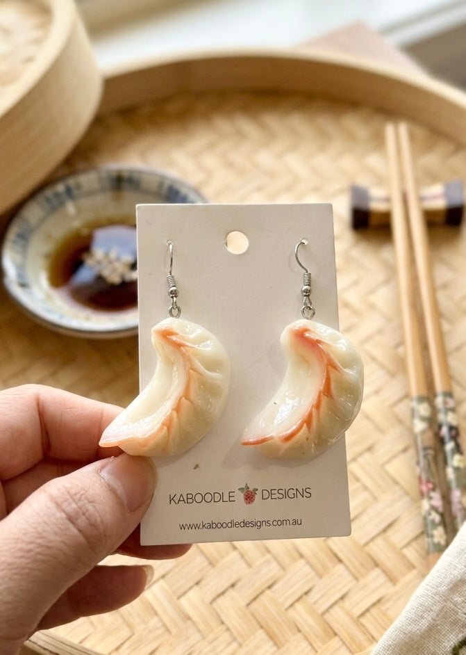 Dumpling Gyoza Yum Cha Dangle Earrings