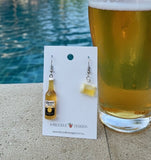 Beer Bottle Alcohol Novelty Fun Drop Dangle Earrings