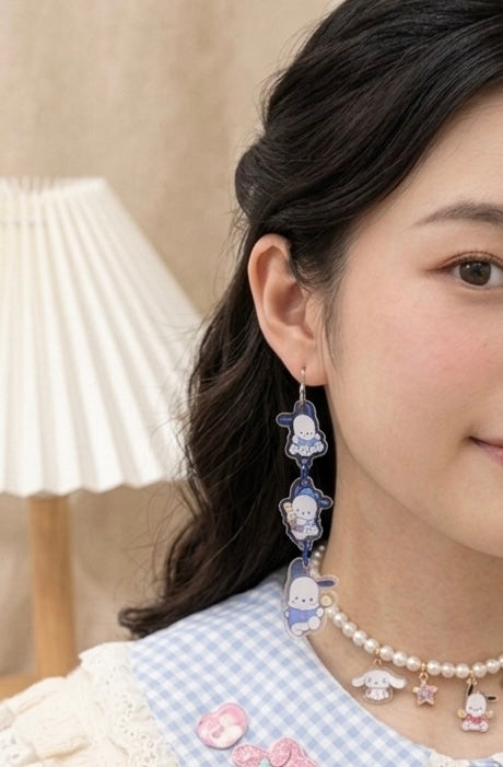 Pochacco Earrings - Kawaii Dangle Drops
