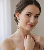 Novelty Cat Rose Flower Drop Dangle Earrings