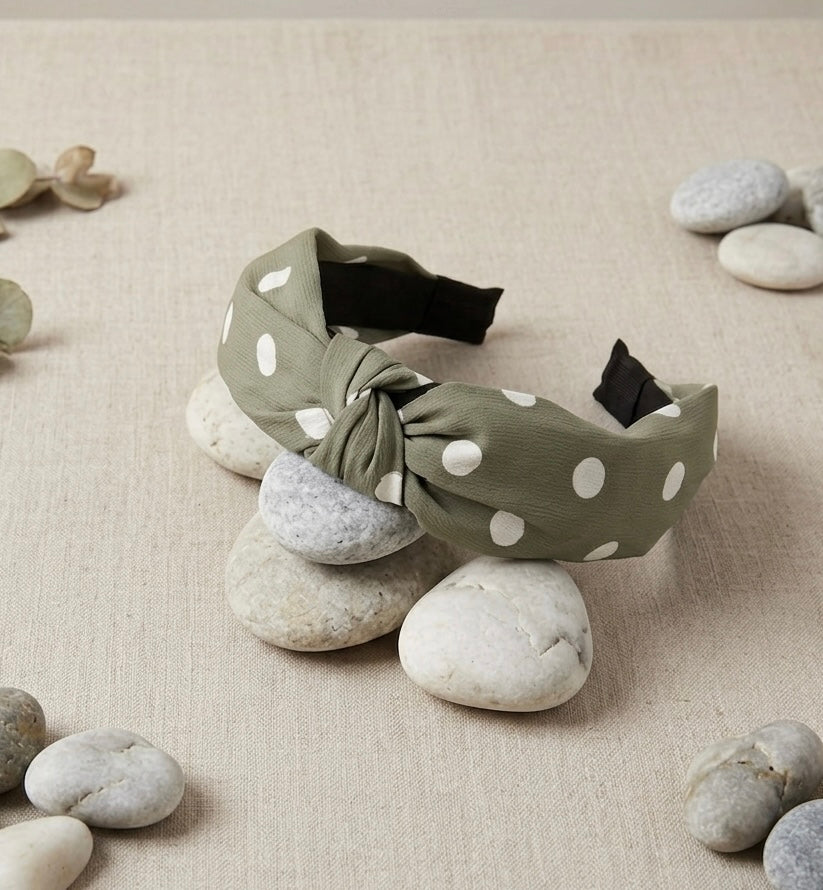 Fabric Knotted Headband - Polkadot