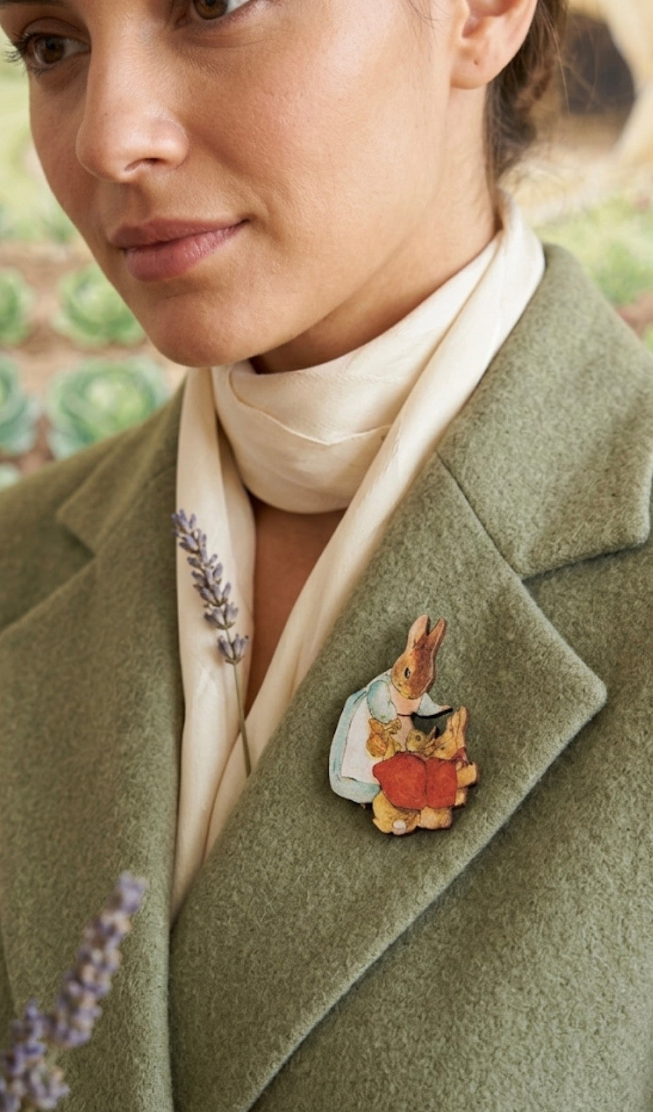 Peter Rabbit Wood Wooden Brooch