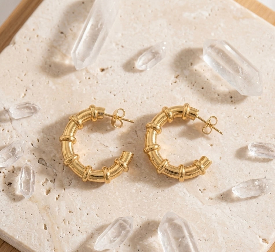 Stainless Steel 18k Hoop Earrings