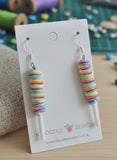 Rainbow Twisty Lollipop Candy Novelty Fun Drop Dangle Earrings