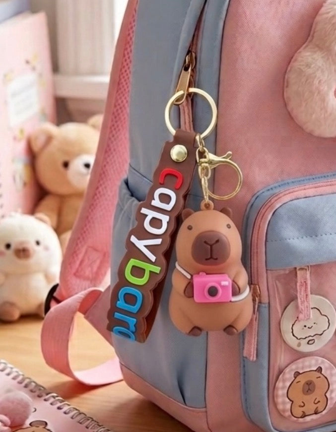 Capybara Camera Keychain Keyring