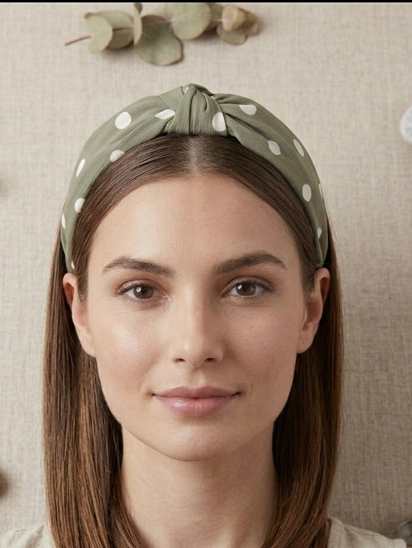 Fabric Knotted Headband - Polkadot
