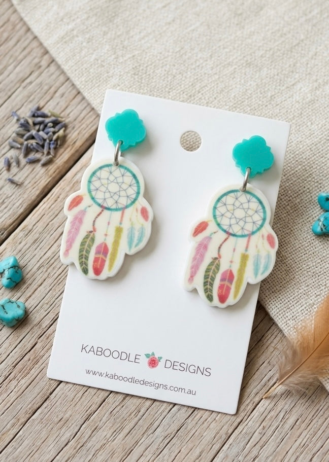Acrylic Resin Dreamcatcher Dream CatcherDrop Dangle Earrings
