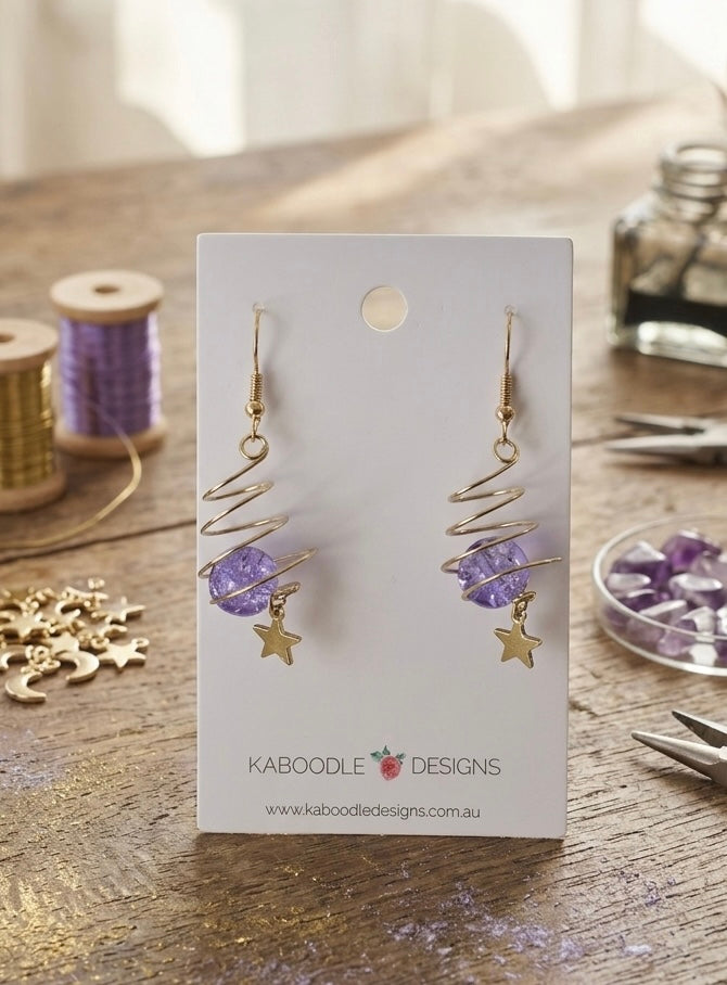 Galaxy Universe Star Spiral Planet Novelty Fun Drop Dangle Earrings